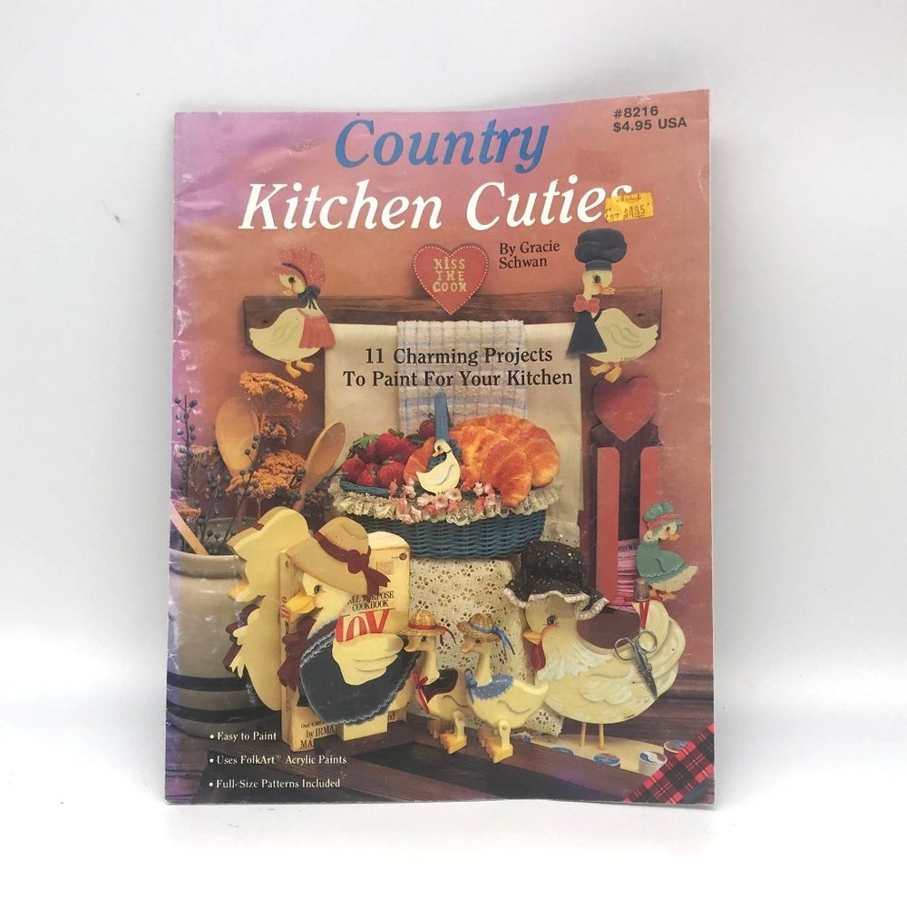 Vintage Arts and Crafts Book, Patterns and Instructions 1987 Country Kitchen